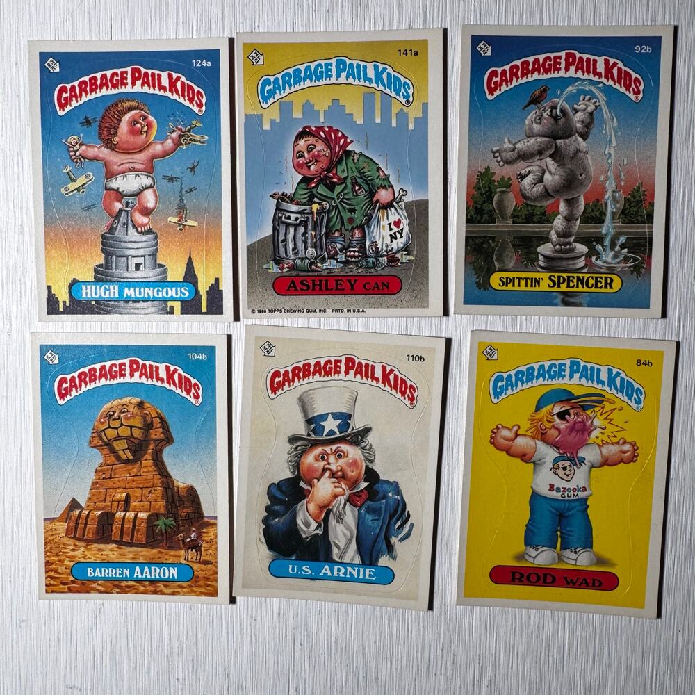 1986 Topps Garbage Pail Kids Stickers Lot original Series Cards GPK 6 Cards